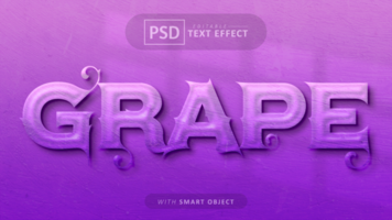 Grape text effect editable psd