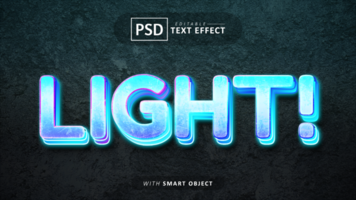 Light 3d text effect editable psd