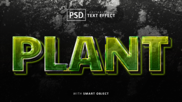 planta 3d texto efecto editable psd