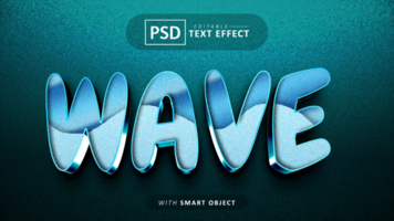 vague 3d texte effet modifiable psd