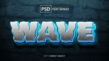 Wave text - editable 3d neon font effects psd