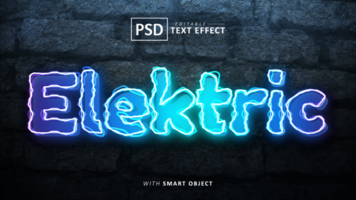 elettrico testo - modificabile neon font effetti psd