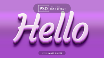 Hello 3d text effect editable psd