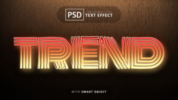 Trend Text - - editierbar Neon- Schriftart Auswirkungen psd