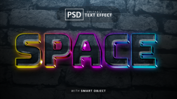 Space text - editable 3d font effects psd