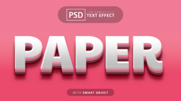 Paper 3d text effect editable psd