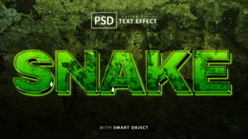 Snake 3d text effect editable psd