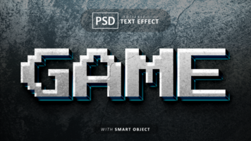 gioco pixel 3d testo effetto modificabile psd