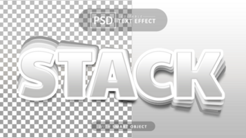 Stack 3d text effect editable psd