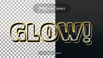 Yellow glowing text effect editable psd