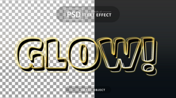gul lysande text effekt redigerbar psd