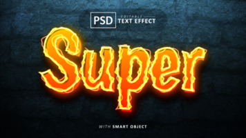 super tekst - bewerkbare neon doopvont Effecten psd