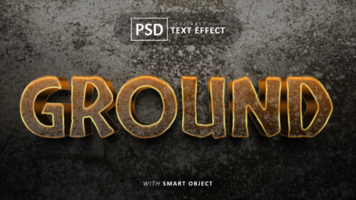 Ground 3d text effect editable psd