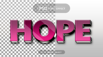 Hope 3d text effect editable psd