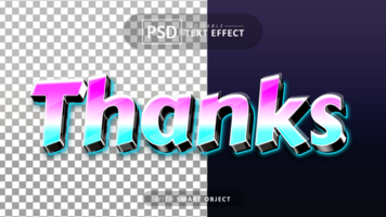 Thanks 3d text effect editable psd