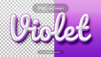 Violet text - editable 3d font effects psd