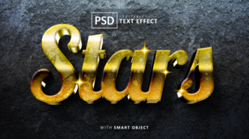 stjärna 3d text effekt redigerbar psd