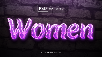 Frauen Text - - editierbar Neon- Schriftart Auswirkungen psd