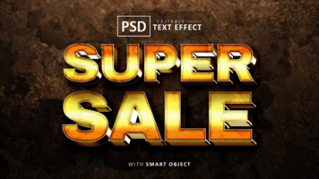 Super sale text - editable 3d font effect psd