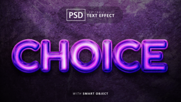 Choice text - editable 3d font effect psd