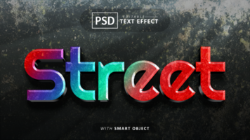 strada testo - modificabile 3d font effetti psd