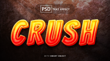 Crush text - editable 3d font effect psd