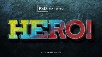 Hero text - editable 3d font effects psd