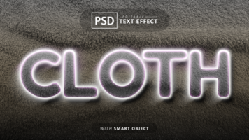 Cloth text - editable font effect psd