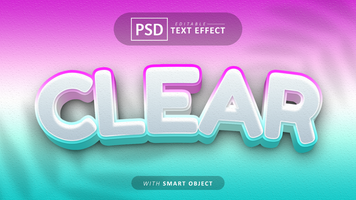 Clear text - editable colorful font effect psd