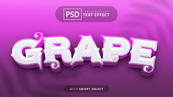 Grape text - editable font effect psd