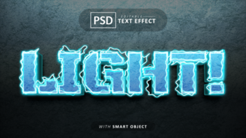 licht tekst - bewerkbare 3d doopvont effect psd