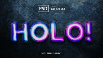 holografiska text - redigerbar 3d font effekt psd