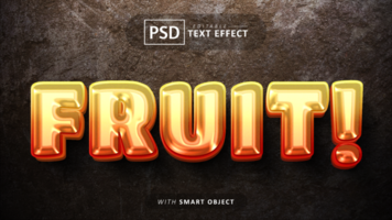 fruit tekst - bewerkbare 3d doopvont Effecten psd