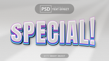 Special text - editable 3d font effects psd