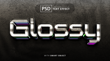 Glossy text - editable font effect psd
