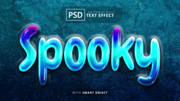 Spooky text - editable font effect psd