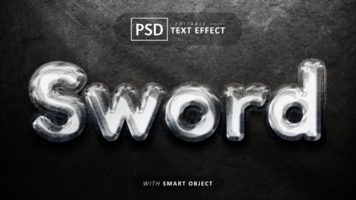 Sword text - editable 3d font effects psd