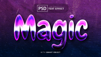 Magia texto - editável Fonte efeito psd