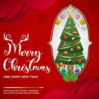 Vector Merry Christmas and Happy New Year Elegant Background