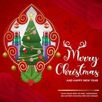 Vector Merry Christmas and Happy New Year Elegant Background