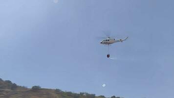 Helicopter in wildfire video