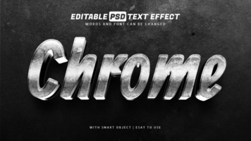 cromo 3d testo effetto modificabile psd