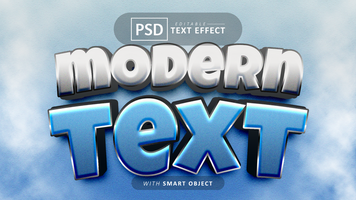 Modern text - editable 3d cartoon font effect psd