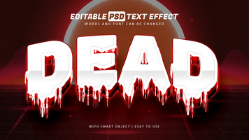 Red dead 3d text effect editable psd