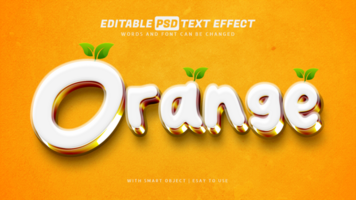 Orange 3d style text effect editable psd
