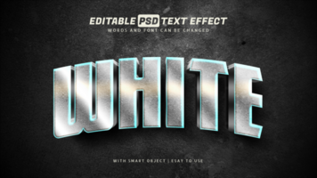 White text effect 3d style editable psd