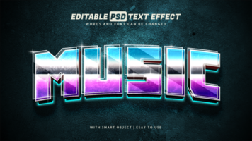 Musik- Text bewirken 3d Gradient Stil editierbar psd