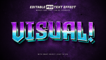 Visual text effect 3d style editable psd