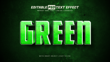 verde texto efeito 3d estilo editável psd