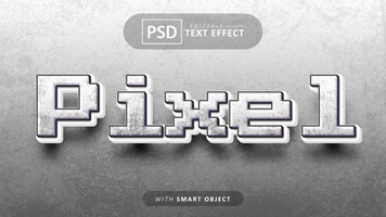 Pixel 3d text effect editable psd